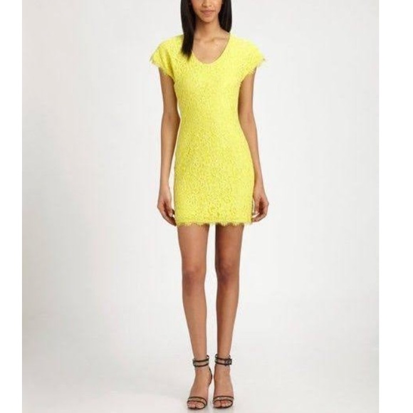Diane Von Furstenberg Dresses & Skirts - Diane Von Furstenberg Limoncello Yellow Lace Wanda